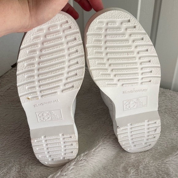 Dr. Martens Pascal White leather Suede Ankle Combat Boots - Picture 5 of 10